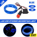 Set of 2 Blue LED Interior Atmosphere Strip Lights for Universal Use