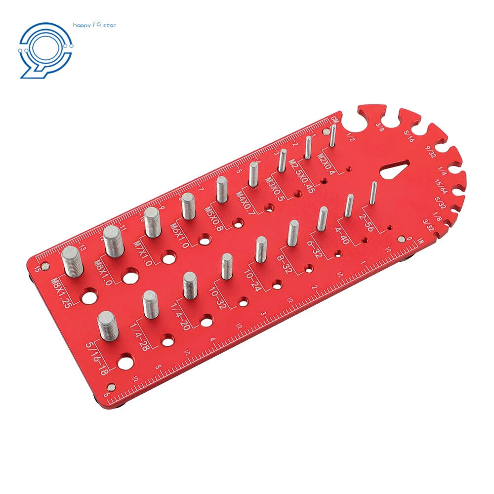 Nut and Bolt Thread Checker Gauge for All Makes and Models (18 Hole)