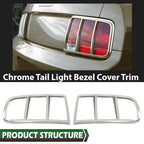 Set of 2 Tail Light Bezel Covers for Ford Mustang (2005–2009) Silver