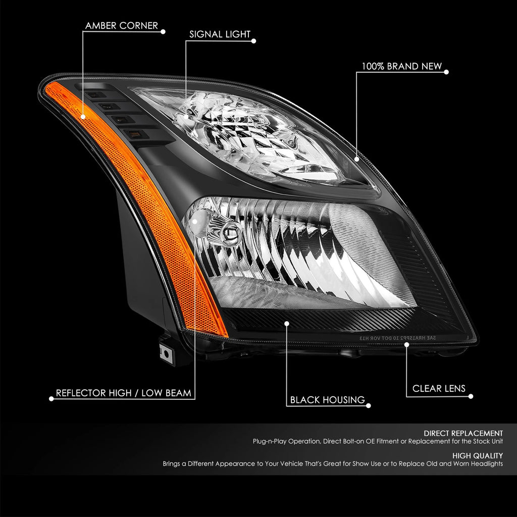 Right Passenger Headlight Lamp for Nissan Sentra SR 2.5L (2010–2012)