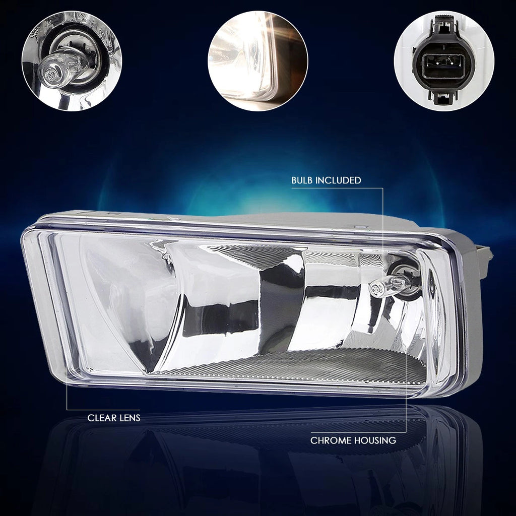 Clear Lens Bumper Fog Lights Pair for Chevy Silverado/Tahoe/Suburban (2007–2015)