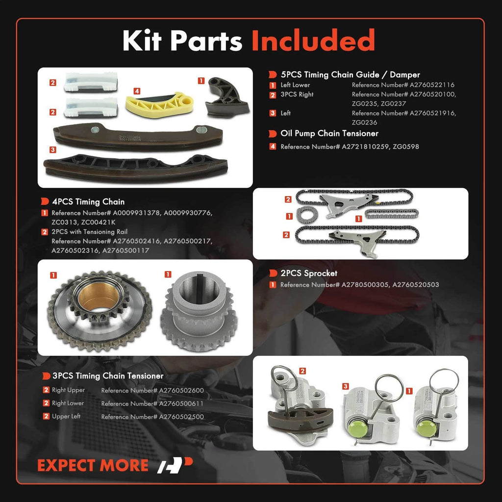 Timing Chain Kit for Mercedes-Benz C350 E350 E400 GLK350 (2012-2015)
