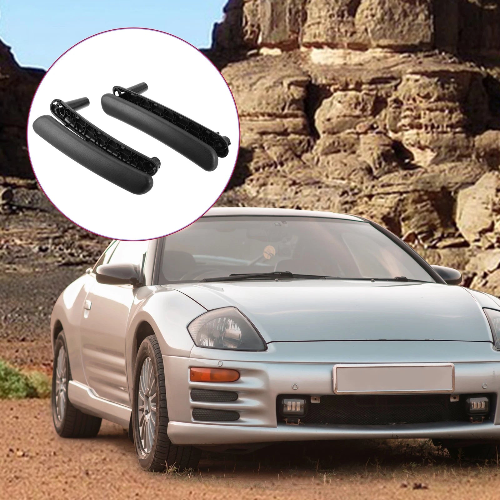2 Pcs Door Pull Handle for Mitsubishi Eclipse (2006–2012) 7221A069HA 7221A070HA