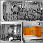 Passenger Side Headlight for Ford E-150-750 SD (2008–2021) - Chrome, Amber