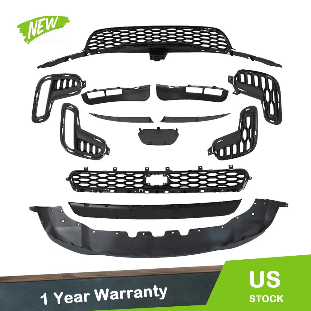 Front Bumper Grill + Skid Plate + Fog Light Frame for Dodge Durango (2021–2023)
