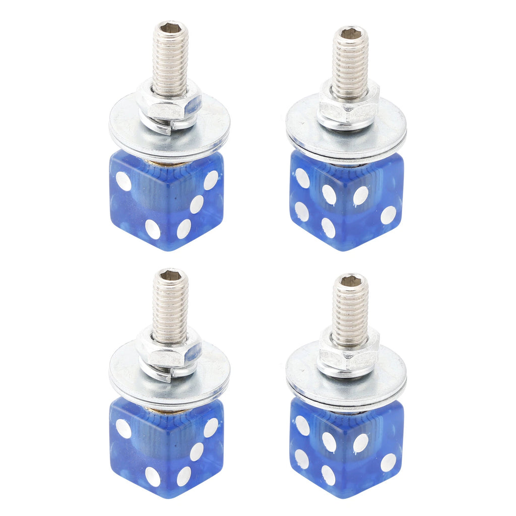 Set of 4 M6 Plastic License Plate Frame Screws Bolts Blue for Universal