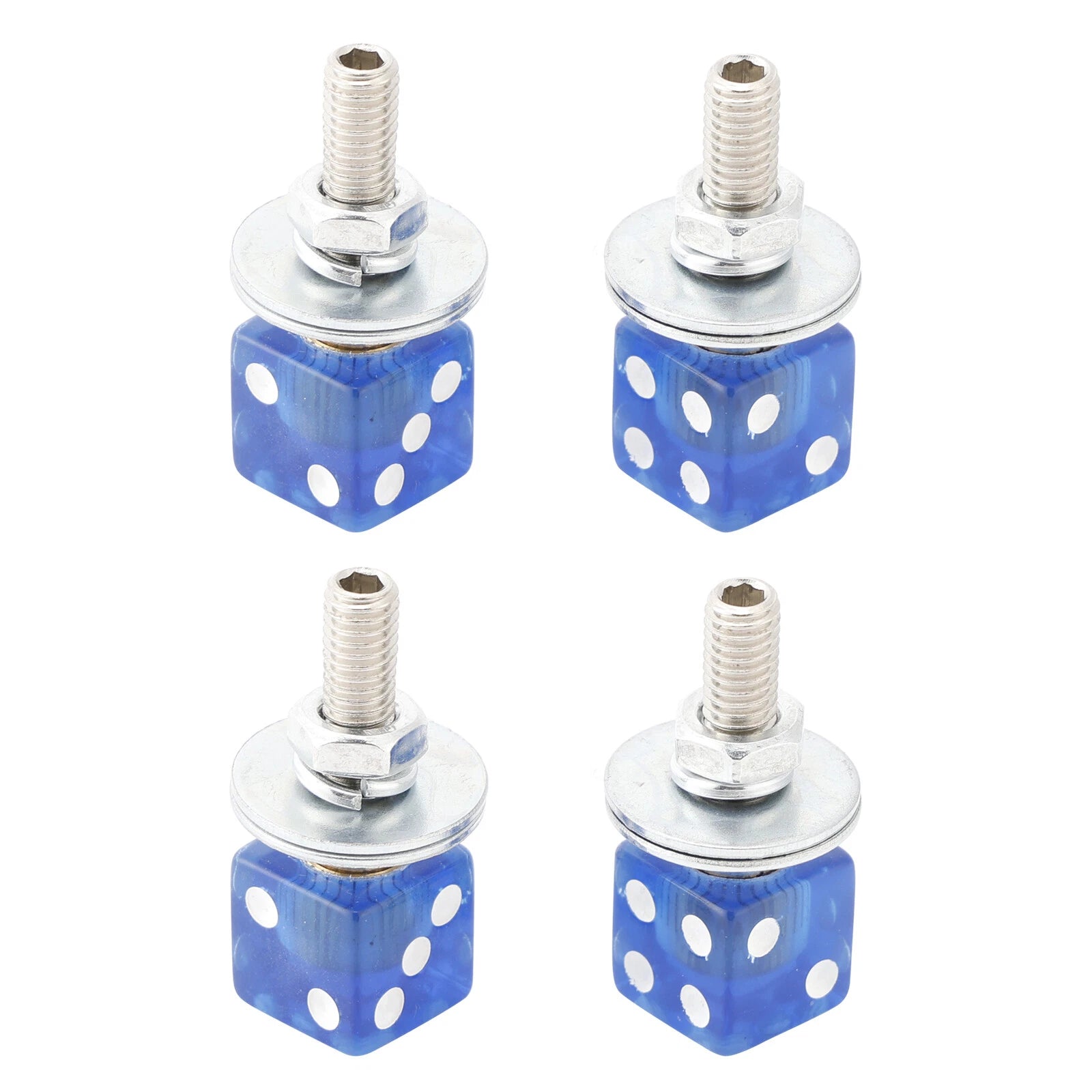 Set of 4 M6 Plastic License Plate Frame Screws Bolts Blue for Universal