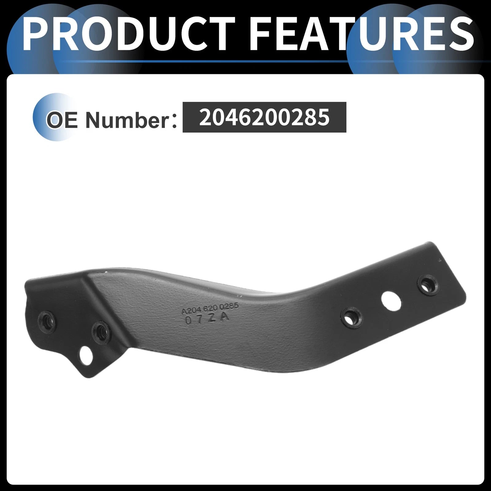 Right Front Bumper Retainer Bracket No.2046200285 for Mercedes-Benz C250 (2012–2015)