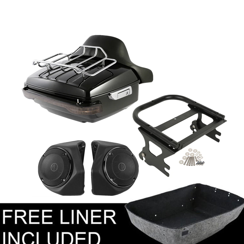 King Trunk & Tail Light Speakers for Harley Touring Road King Glide (1997–2008)