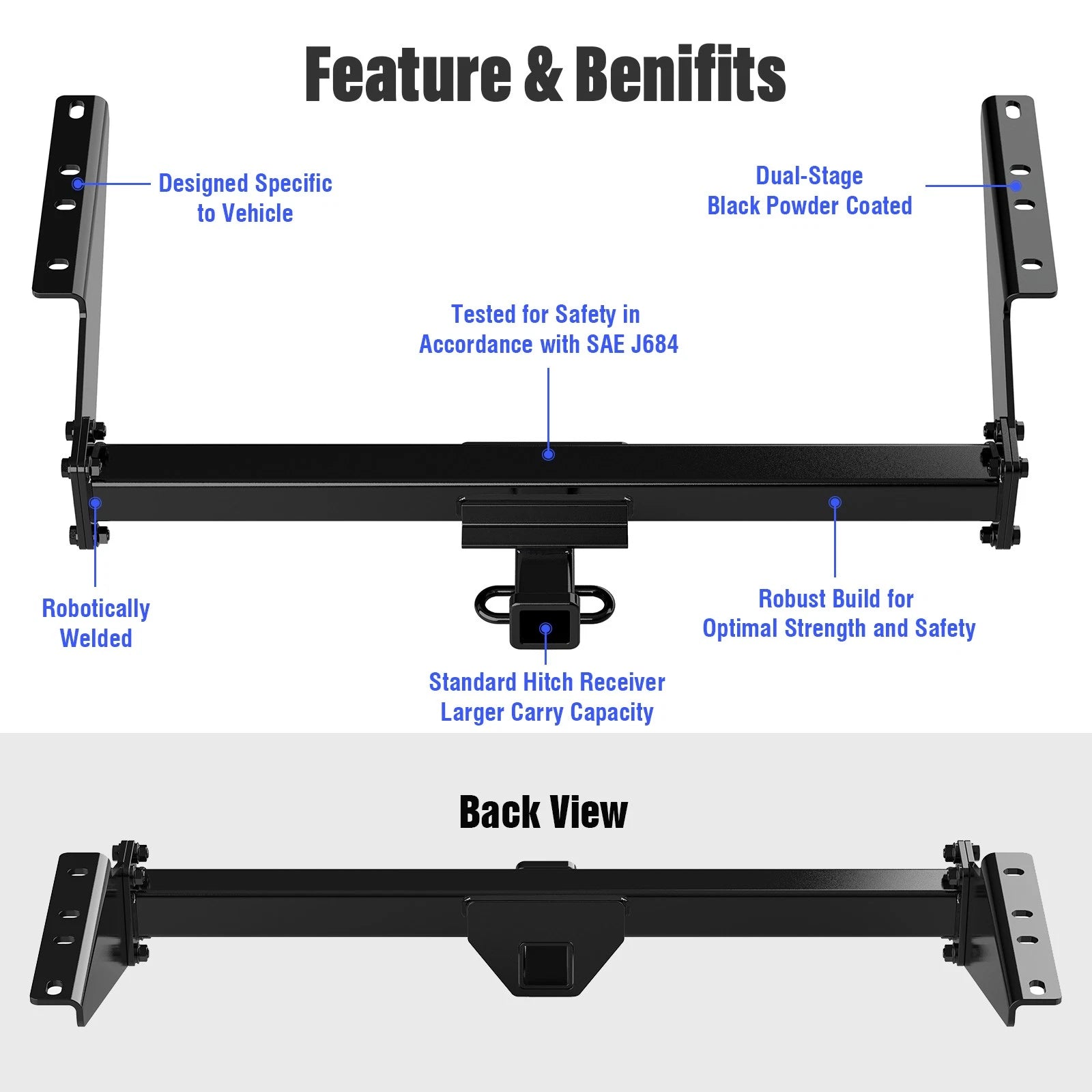 Towing Hitch Receiver Class 3 for Chevy Astro GMC Safari (1985-2005)