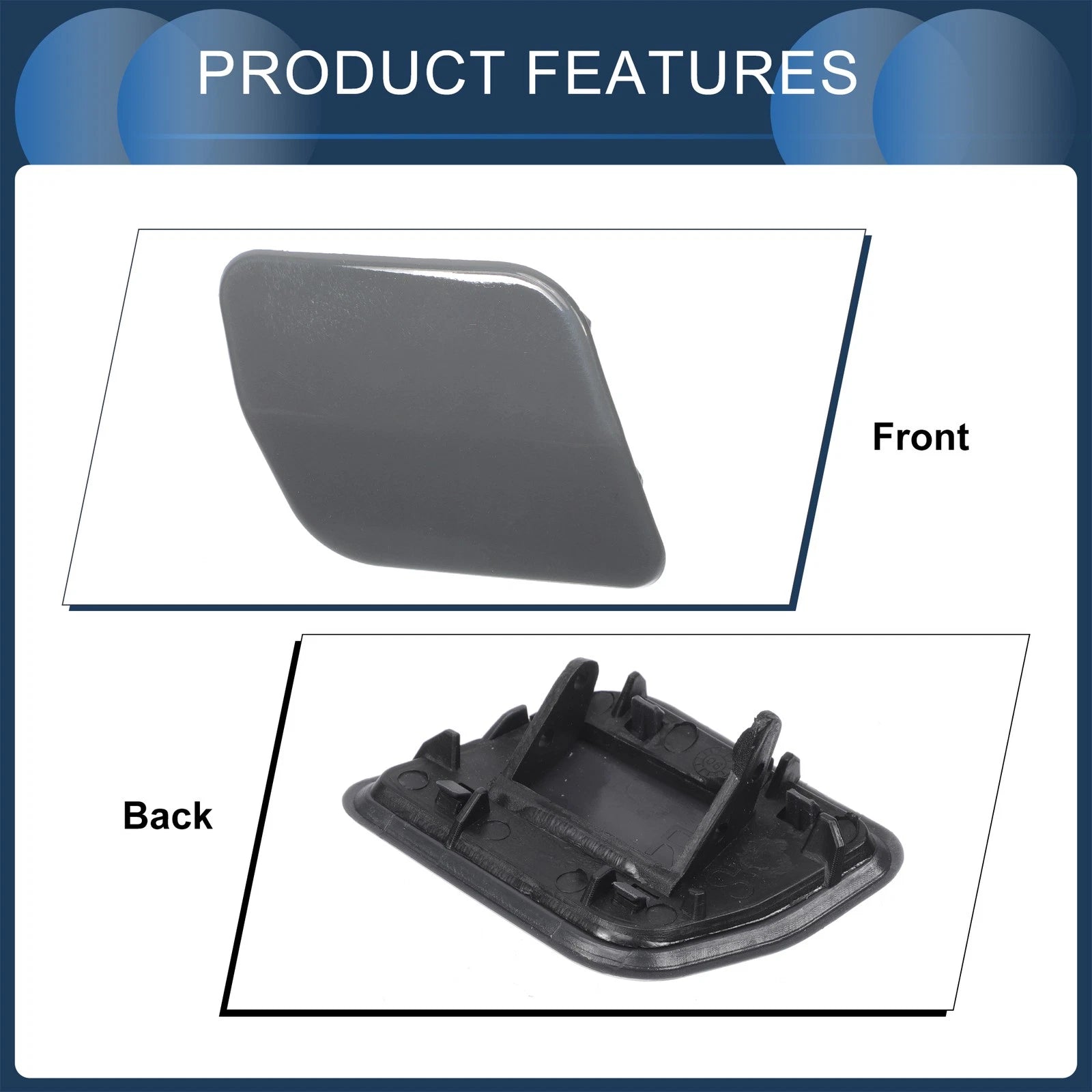 Front Right Washer Nozzle Cover Cap for Volkswagen Touareg (2007–2010) 1 Pcs Grey