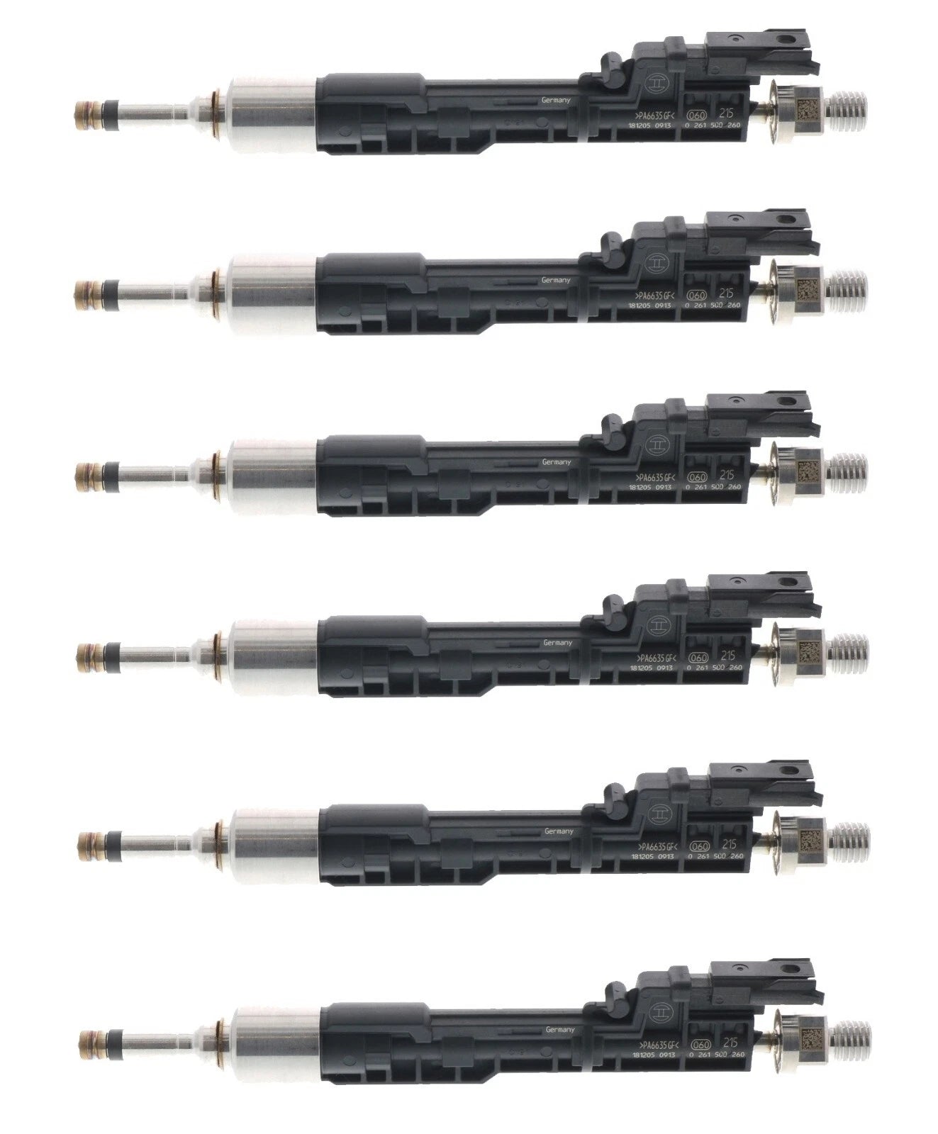 Set of 6 Bosch High-Pressure GDI Injectors for BMW F06 F12 F13 F15 F16 F25 F26