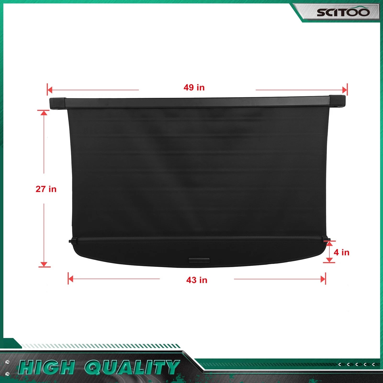 Retractable Black Cargo Cover Privacy Shield for Toyota RAV4 (2019–2024)