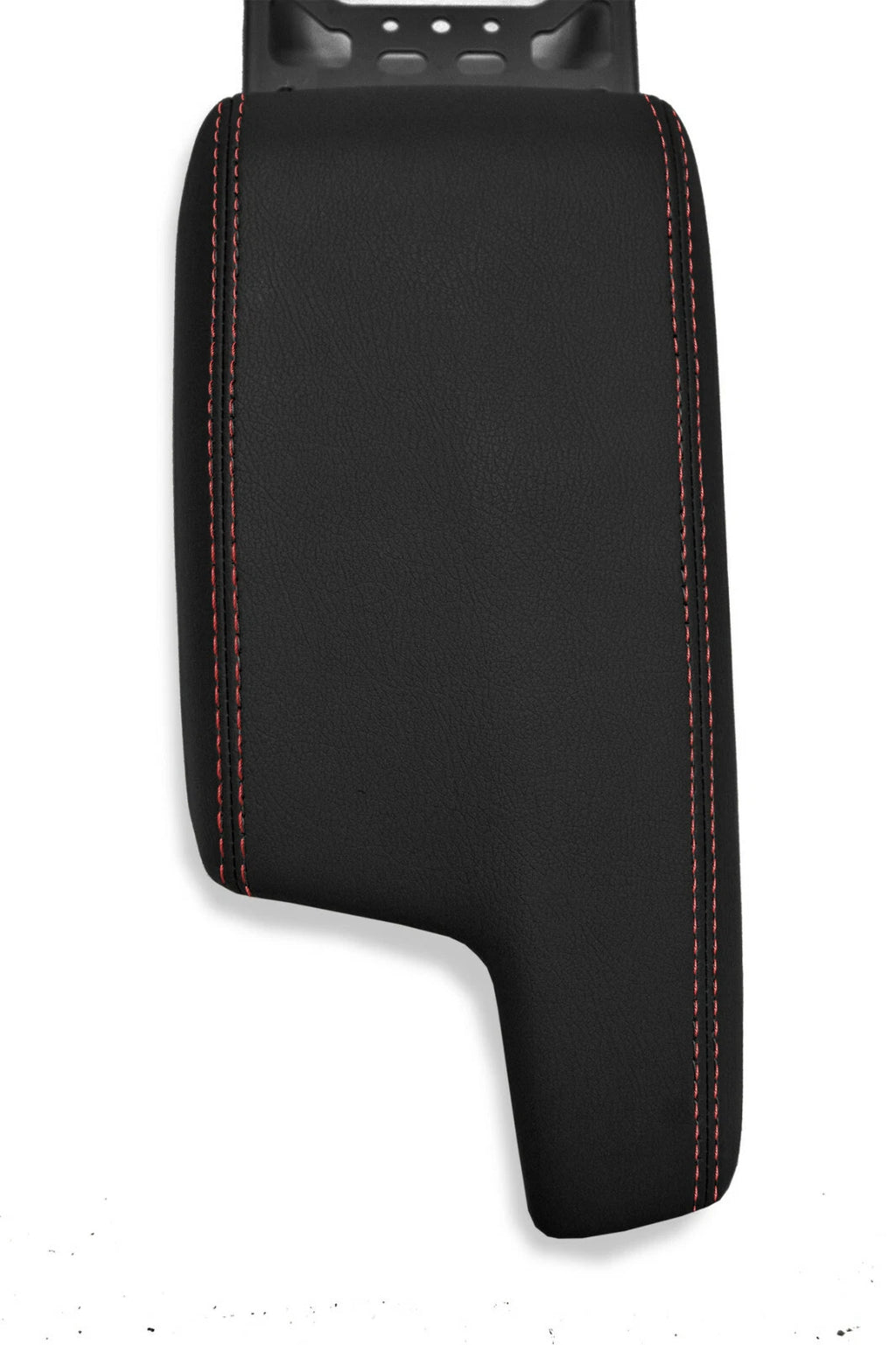 Leather Console Lid Armrest Cover for Subaru Impreza (2017–2020) Black Red Stitch