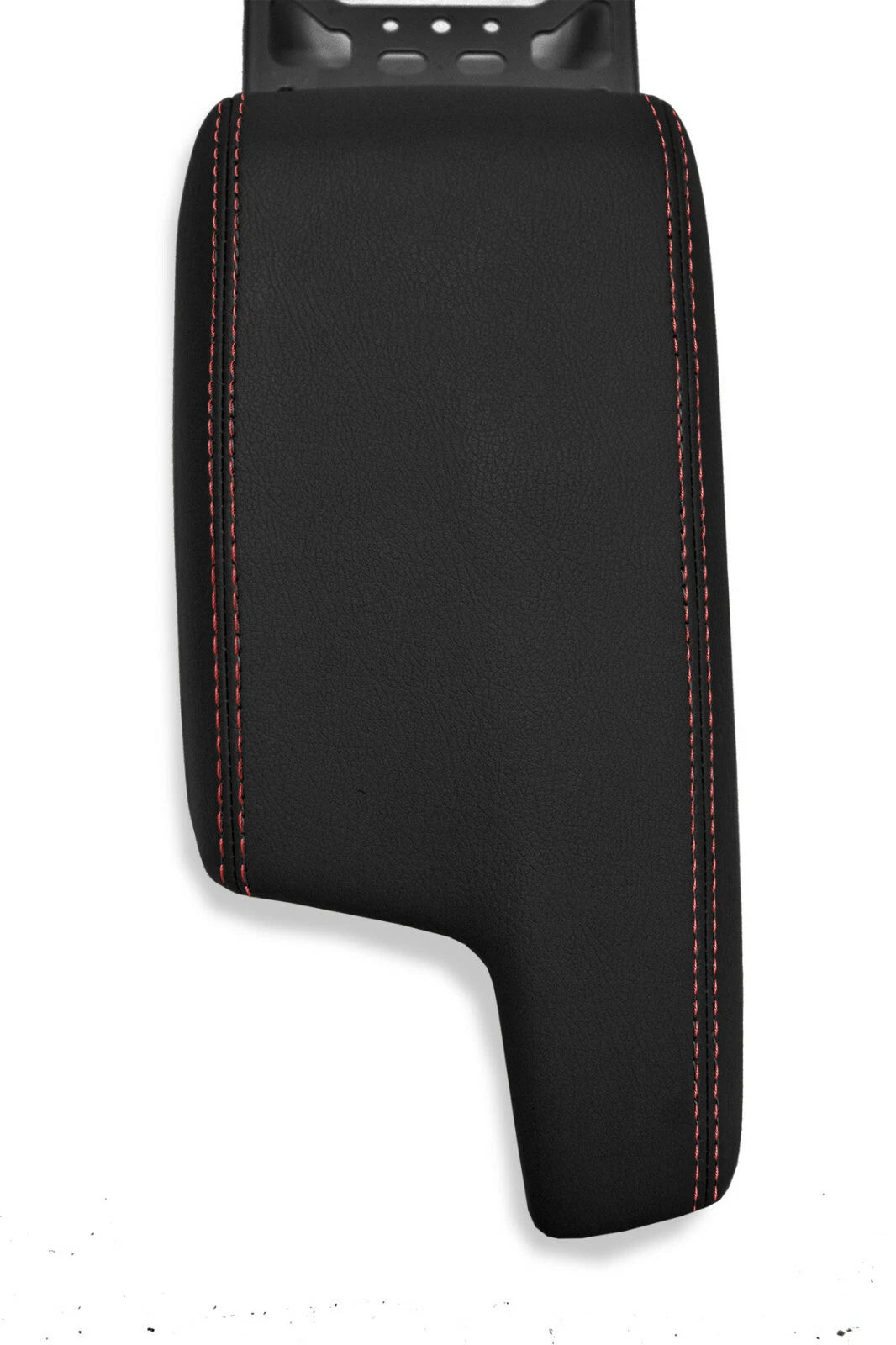 Leather Console Lid Armrest Cover for Subaru Impreza (2017–2020) Black Red Stitch