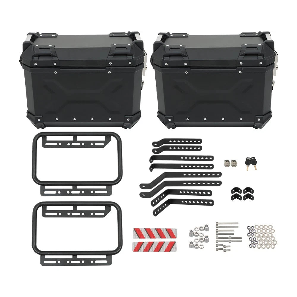 Set of 2 Hard Side Saddlebag Boxes for Motorbike (Fits Various Models)