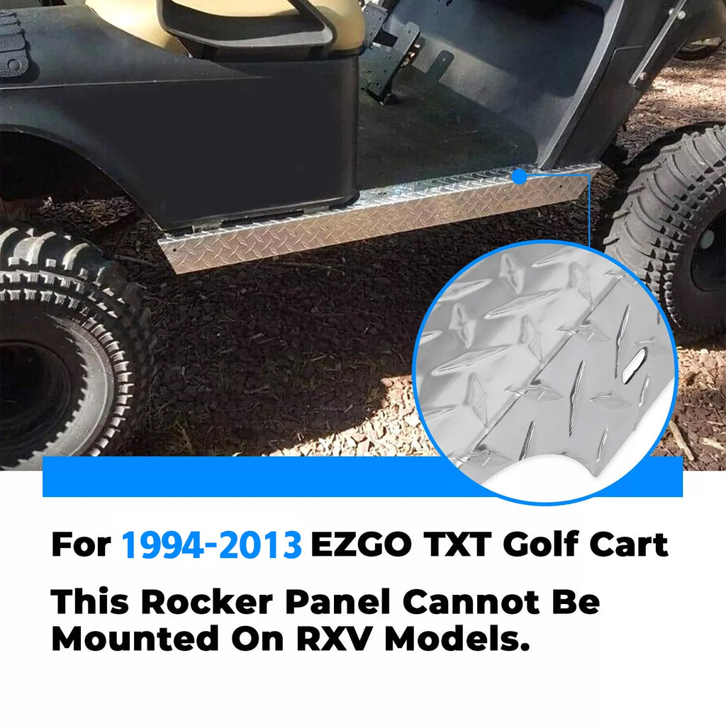 Aluminum Diamond Plate Rocker Panel Side Covers for EZGO TXT (1994–2013)