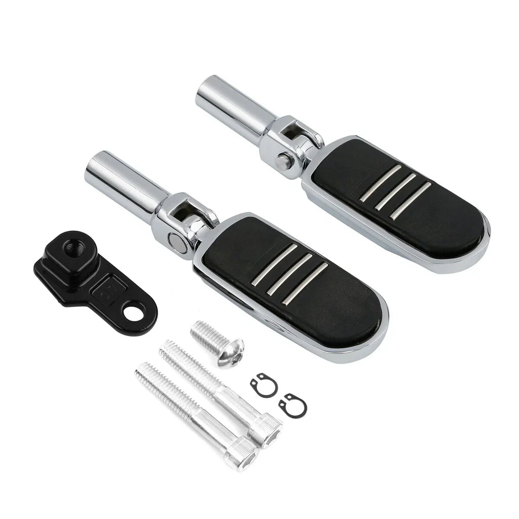 Chrome Rear Footpegs Mounts for Harley Softail FLS, FLSTSB (2012-2017, 2008-2011)