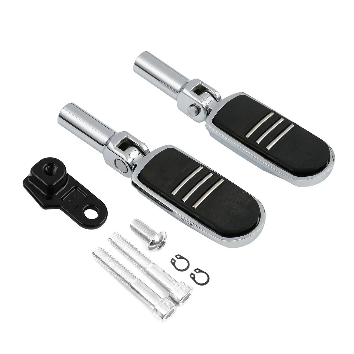 Chrome Rear Footpegs Mounts for Harley Softail FLS, FLSTSB (2012-2017, 2008-2011)