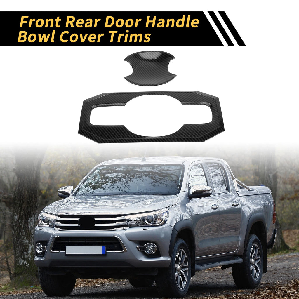 Set of 4 Carbon Fiber Pattern Door Handle Bowl Caps for Toyota Tundra (2022–2024)