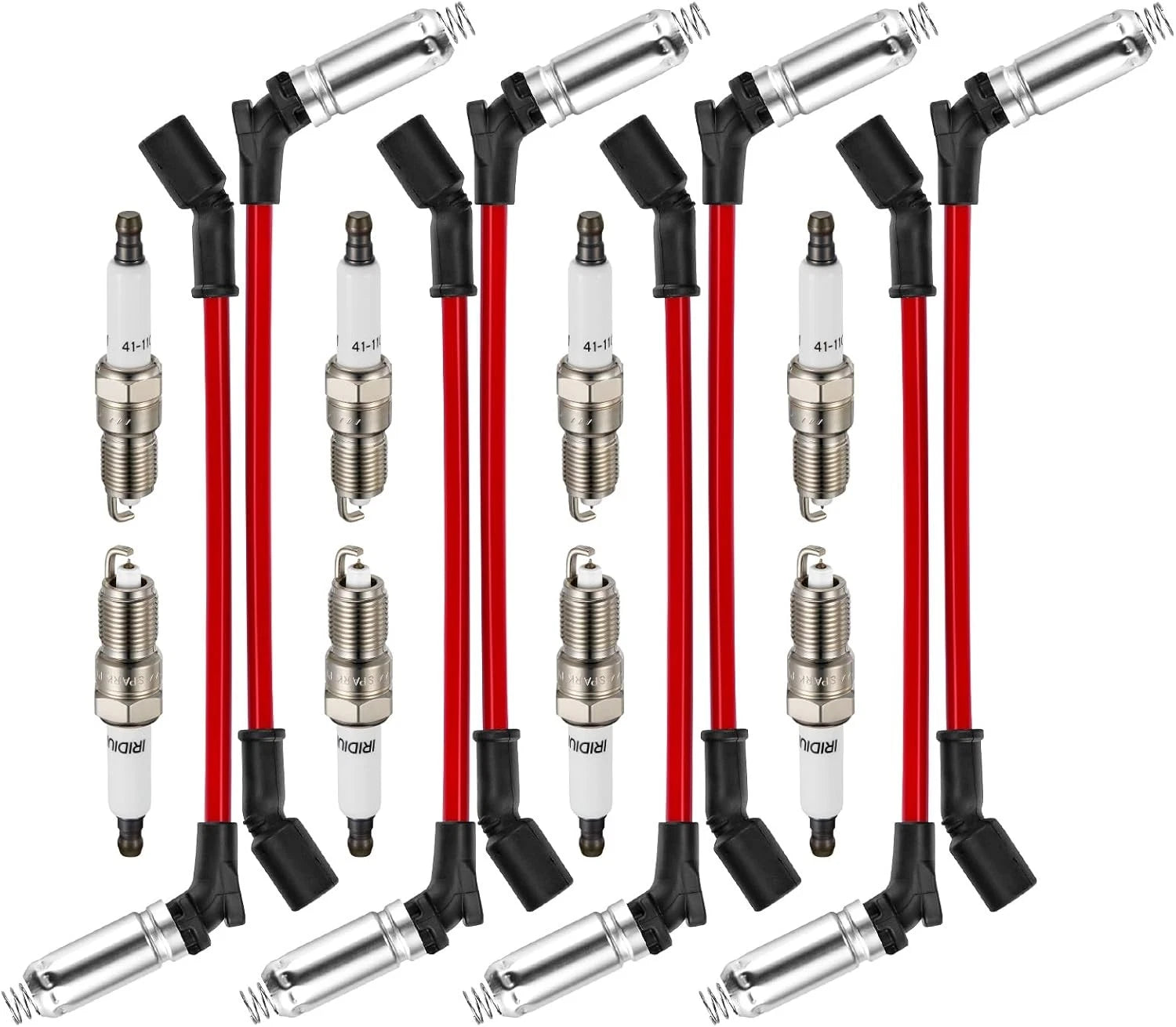 Iridium Spark Plugs & Spark Plug Wires Set for Chevy 5.3 6.0 6.2