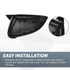 1 Pair Rearview Mirror Cover Cap Black Carbon Fiber for Audi A4 A5 (2008–2020)