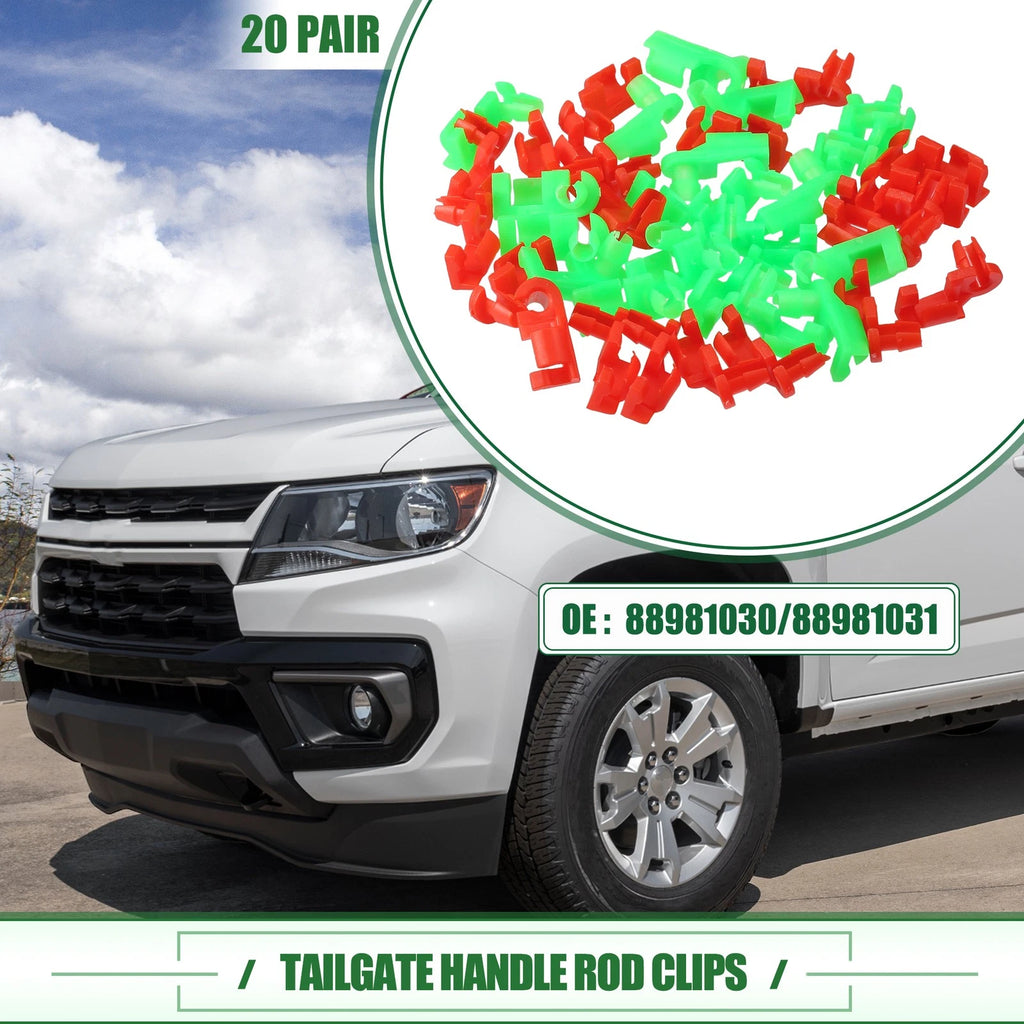 Tailgate Handle Rod Clips for Chevrolet Silverado (1999–2009) No. 88981030, 20 Pair