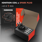 Set of 1 Ignition Coil & 4 Iridium Spark Plugs for Ford Escape (2001–2004)