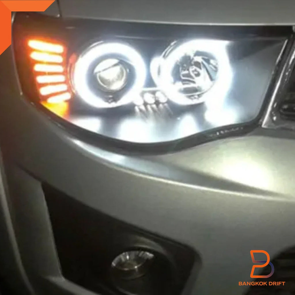 Black Projector Headlight Lamp for Mitsubishi Triton MN ML Ute (2005-2014)