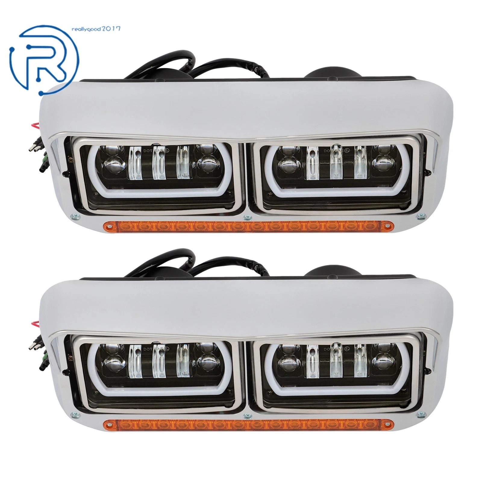 LED DRL Projector Headlights for Western Star 4800, Kenworth W900