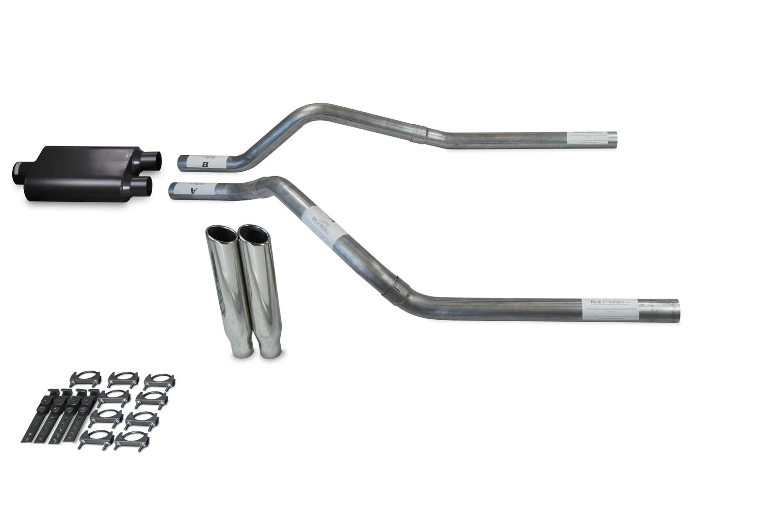 Dual Exhaust Kit for GMC Jimmy (2000–2004) 2.5" with Clamp on Tips