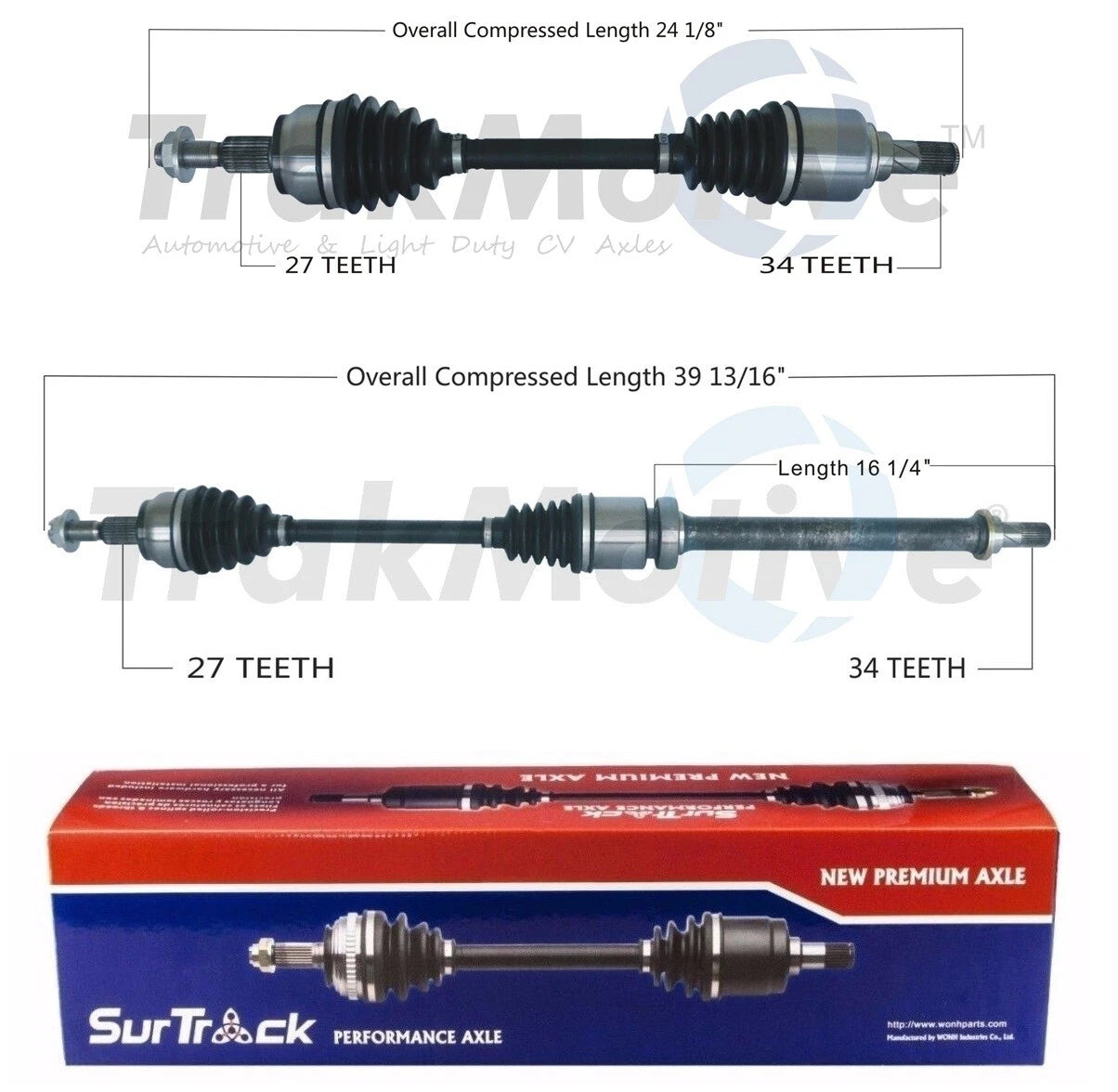 Set of 2 Front CV Axle Shafts for Ford Focus (2000–2011)