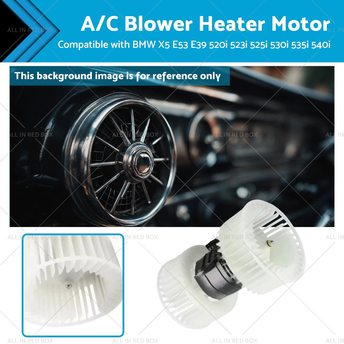 A/C Blower Heater Motor for BMW X5 E53, E39 520i, 523i, 525i, 530i (2000–2006)