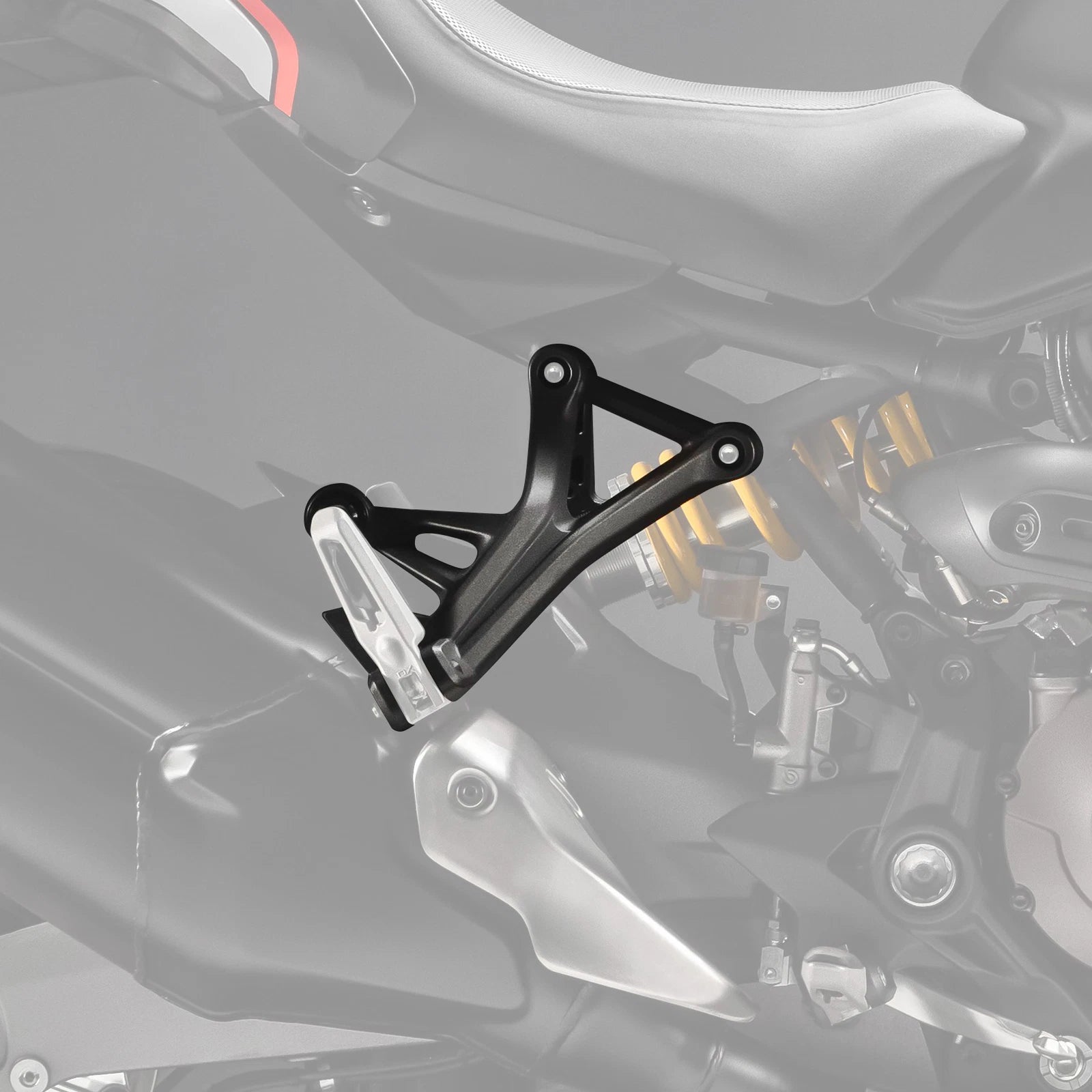 Rear Passenger Foot Pegs Bracket for Ducati Monster 1200 (2019–2021) Black