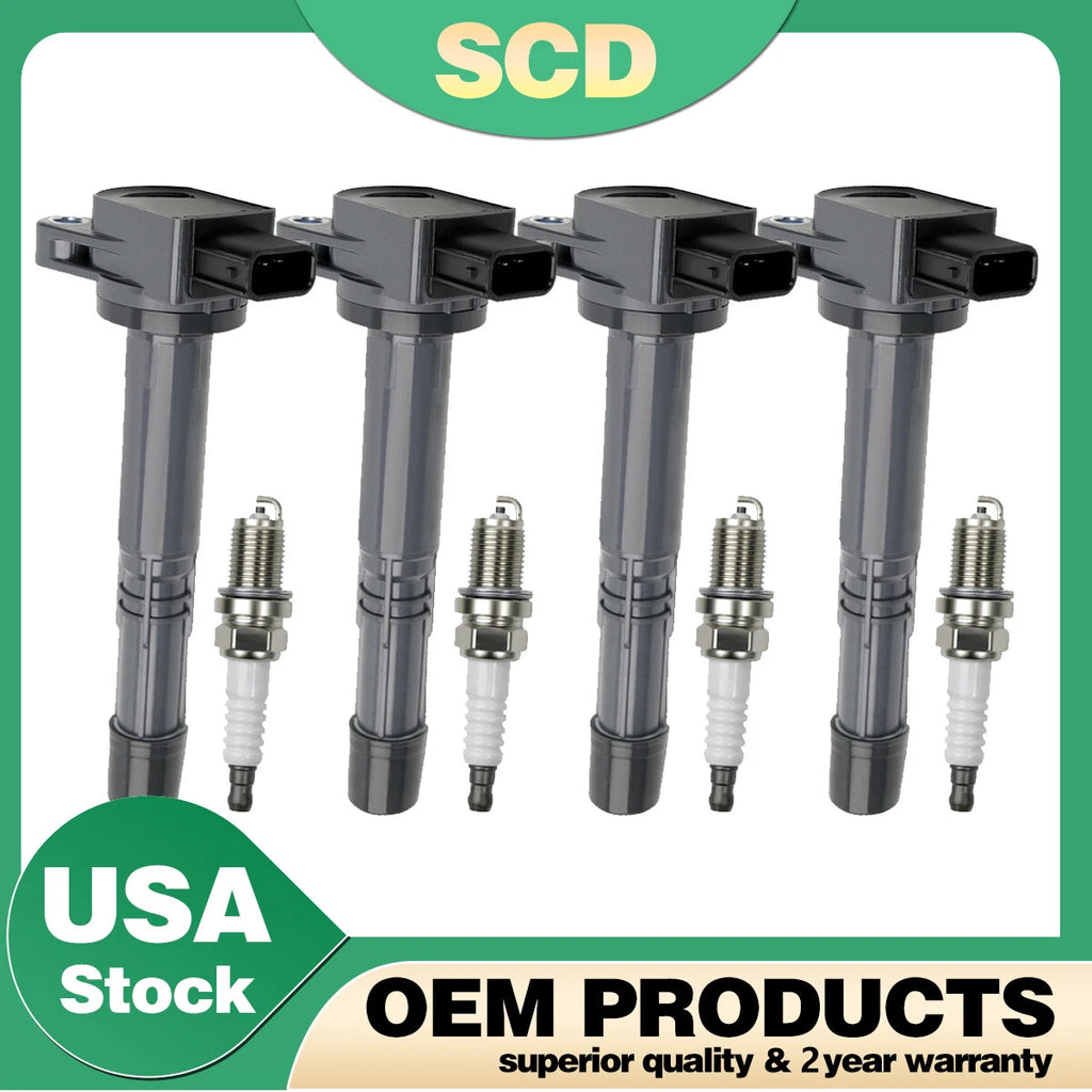 4X Ignition Coil & 4 Spark Plug for Honda Civic CR-V Accord (2002–2011) UF311