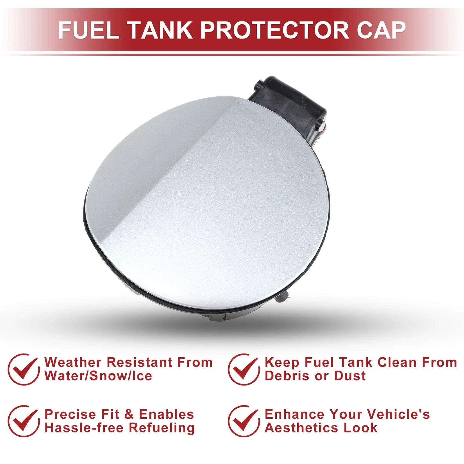Fuel Tank Door Cap for Volkswagen Tiguan (2010–2019) Silver Tone
