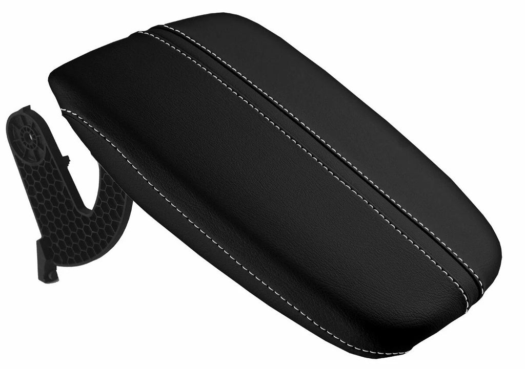 Leather Console Lid Armrest Cover for Acura TLX (2015–2020) White Stitch