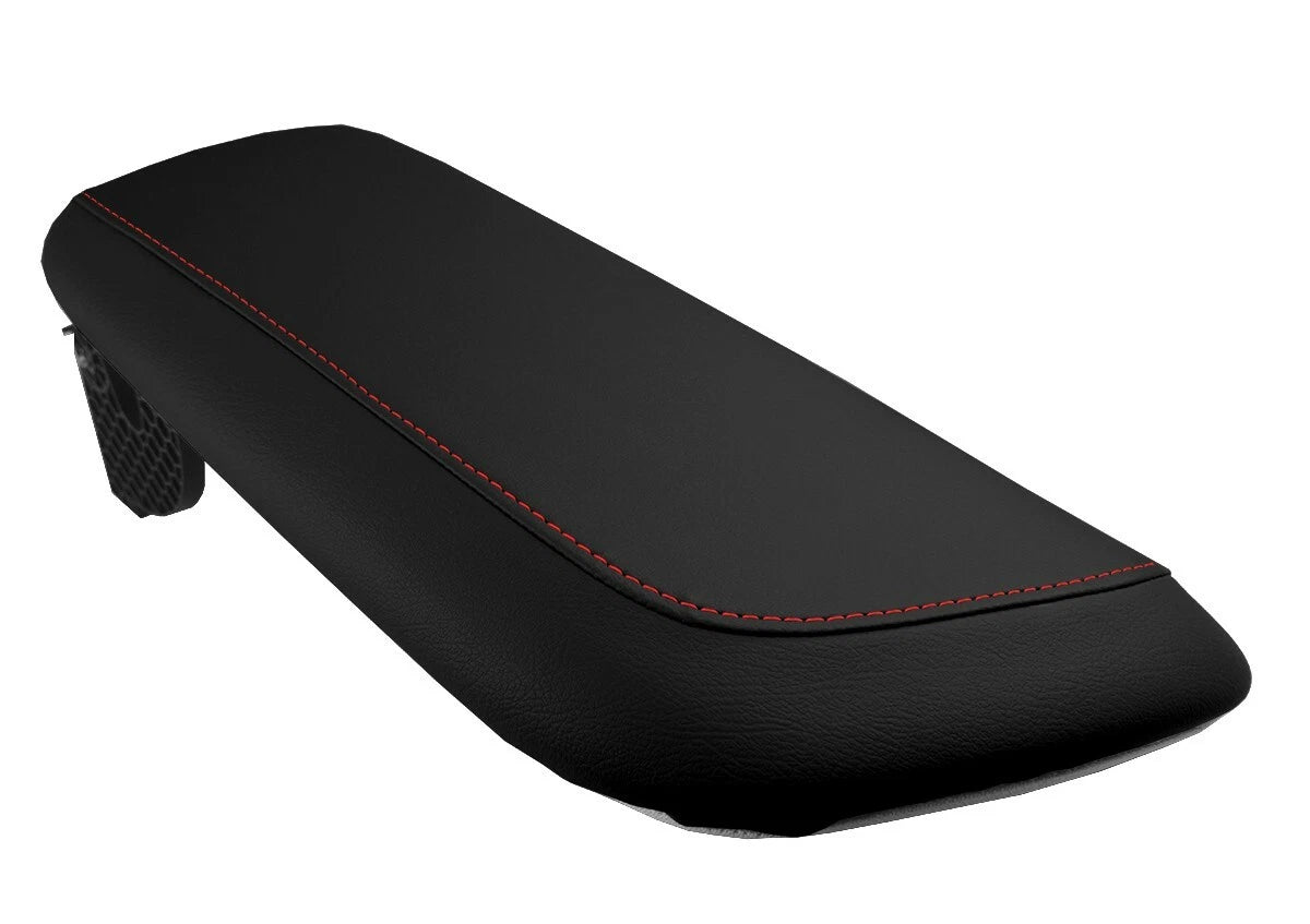 Console Lid Pull Over Cover Leather for Toyota Camry (2018–2021) Red Stitch