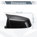 Set of 2 Rearview Mirror Cover Caps Black Carbon Fiber for BMW E60 E61 F10 F11 E63
