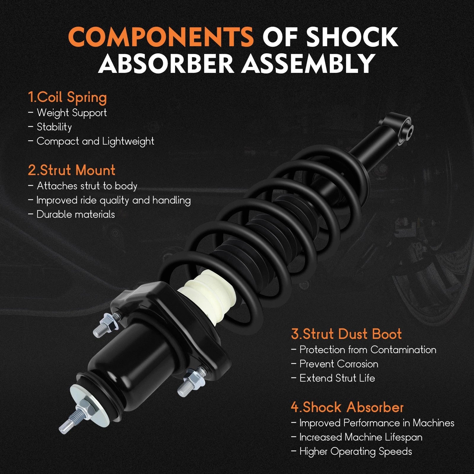 Set of 2 Rear Complete Struts for Dodge Journey (2009-2010)