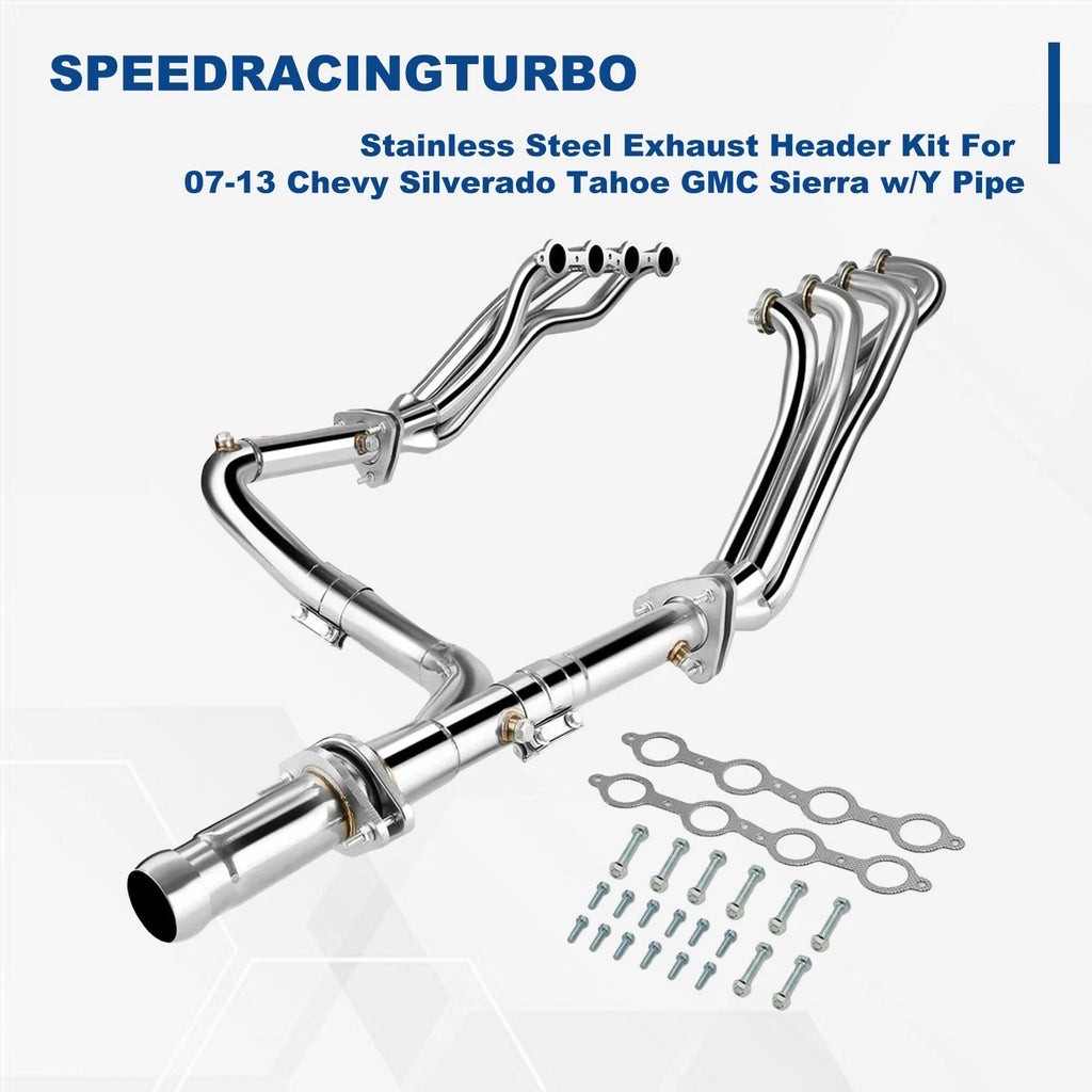 Stainless Exhaust Header Kit for Chevy Silverado Tahoe GMC Sierra (2007–2013)