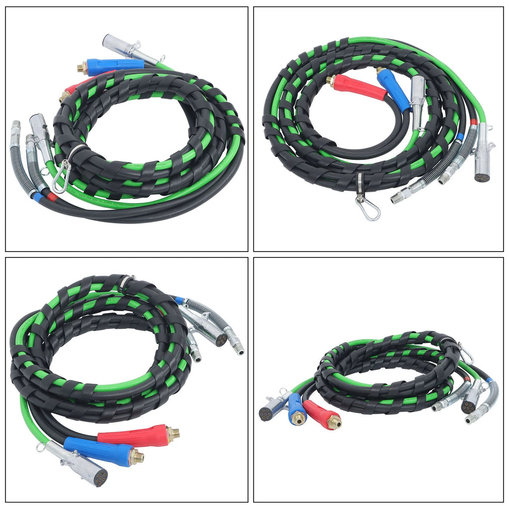 3X 15ft Air Line Hose Assemblies for Semi Truck Tractor Trailer