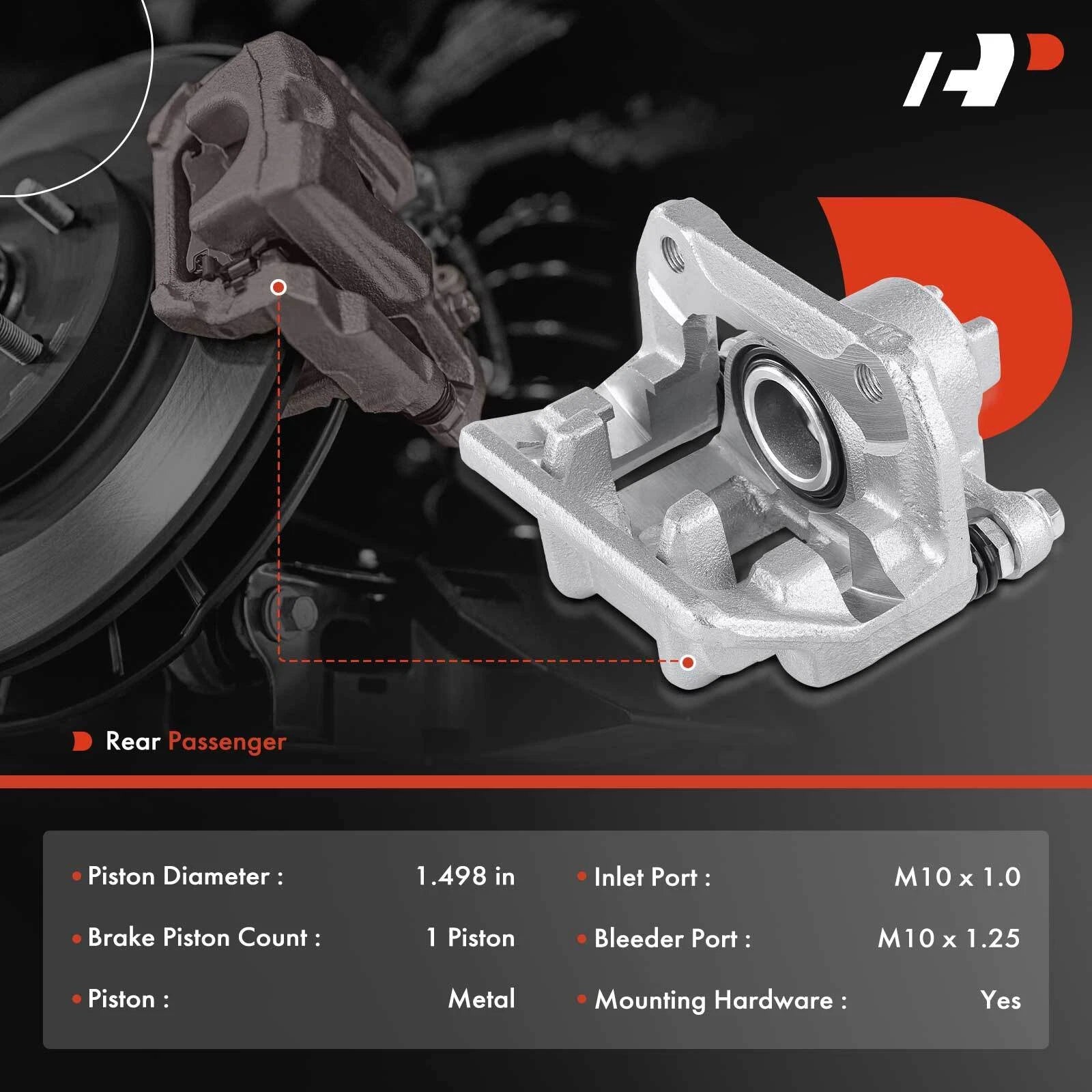 Rear Right Brake Caliper with Bracket for Acura RDX (2007–2012) Honda CRV