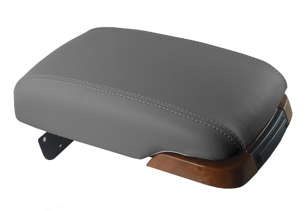 Leather Console Lid Pull Over Cover for Kia Amanti (2004–2006) Gray