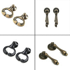 Set of 10 Antique Door Pull Handles for Cabinet Drawer Hardware