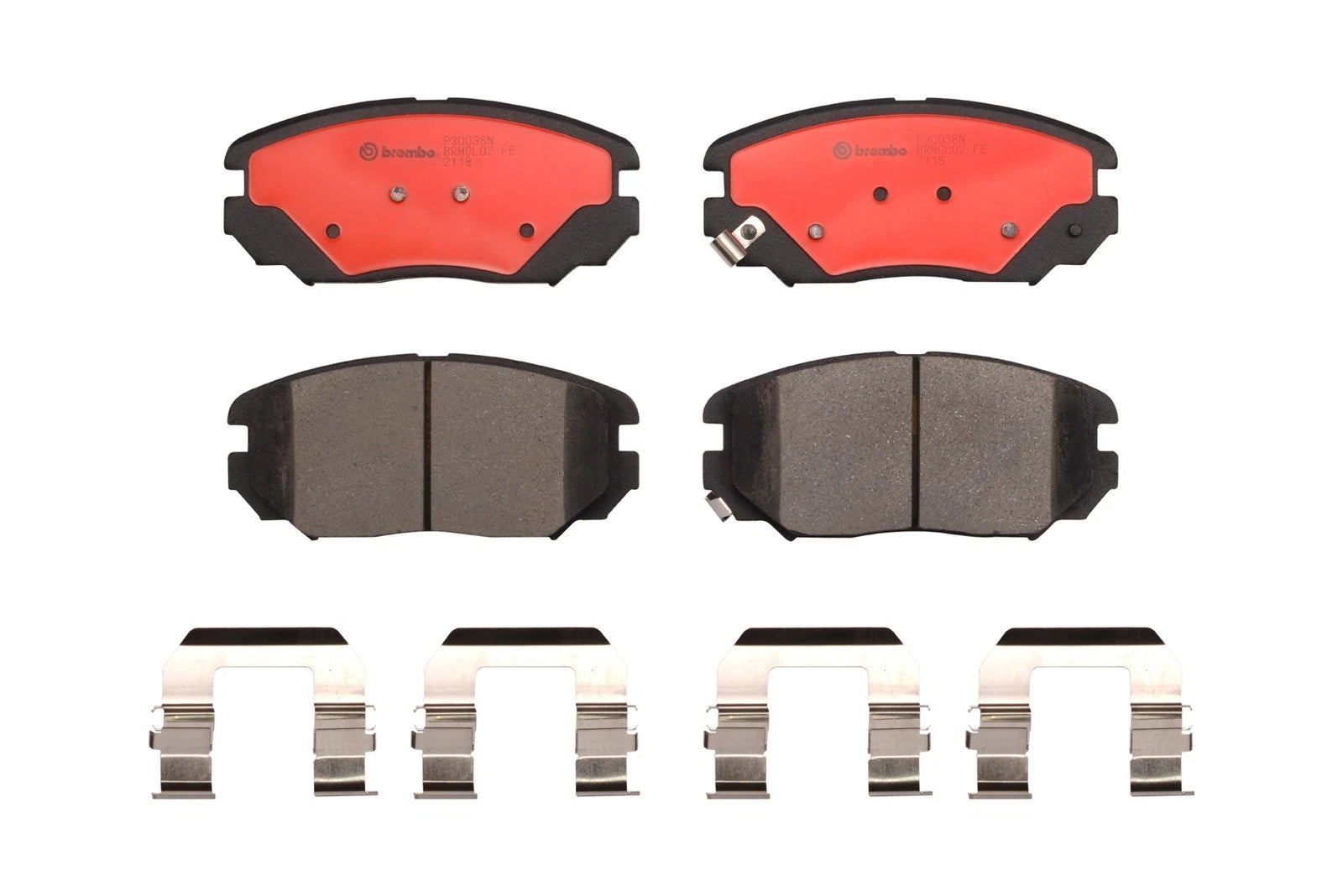 Set of 4 Brembo Front Slotted Ceramic Brake Pads for Hyundai Sonata Azera Kia Amanti