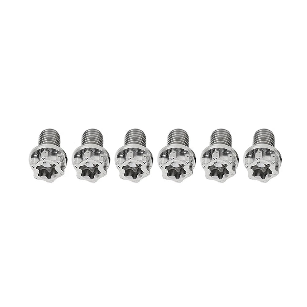 Set of 6 Titanium M8x35mm Torx Head Flange Screws for Motorcycle