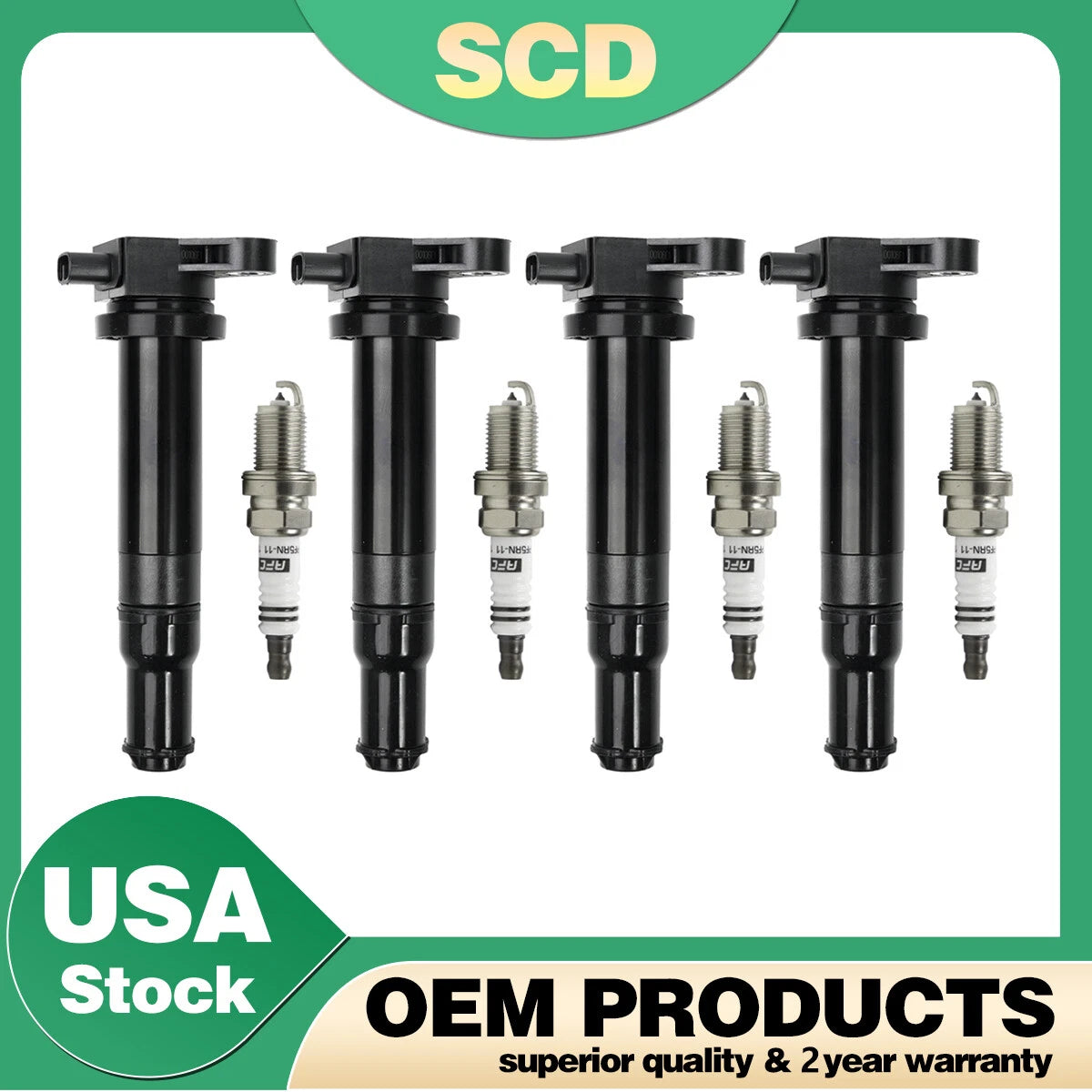 4X Ignition Coil + 4X Spark Plug for Hyundai Accent Kia Rio (2006–2011) UF499 2730126640