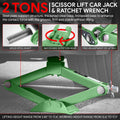 2 Ton Hydraulic Scissor Lift Jack 3.85-17.4 in w/Ratchet Wrench