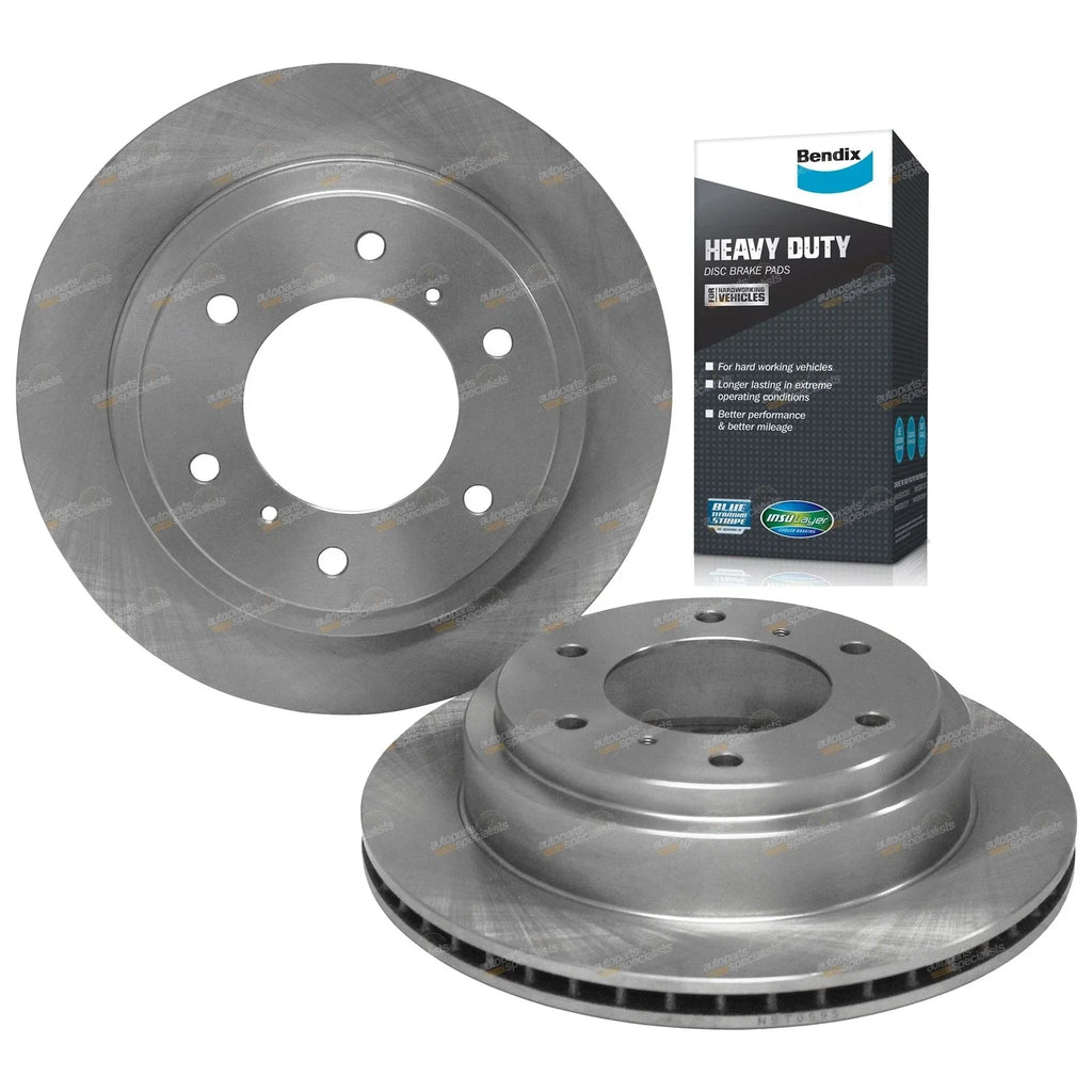 2x Rear Brake Rotors & Pads for Mitsubishi Pajero NM NP NS (2000-2008)